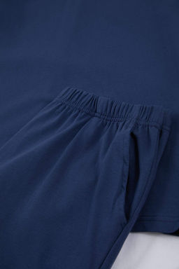 Indigo Regular Fit Yaka Ve Kol Kontrast Detayl? Pamuklu Pijama Tak?m? TMNSS26PT00016