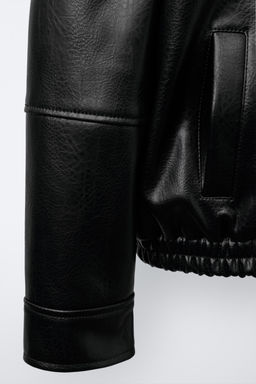FAUX LEATHER BOMBER JACKET - Zara фото 6
