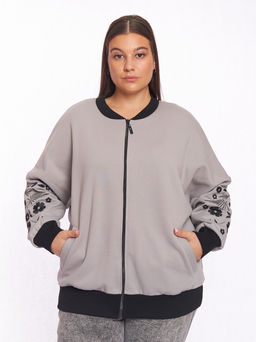 Бомбер с вышивкой GA02061GRY24