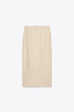 LINEN BUCKLE MIDI SKIRT - Zara фото 6