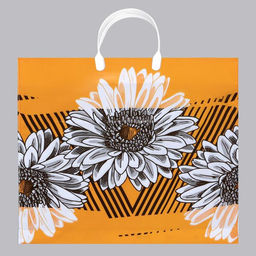 Цена за 10 шт. Пакет Ассорти цветы, полиэтиленовый с пластиковой ручкой, МИКС 100 мкм 38?35 см