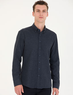Lacivert Slim Fit Uzun Kollu G_mlek