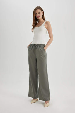 Широкие брюки стандартной длины с высокой талией - Defacto фото 2