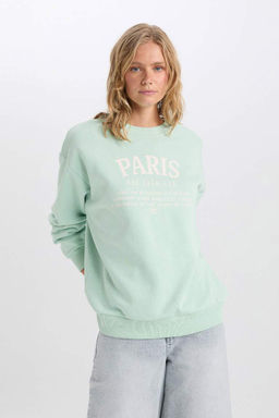 Женская толстая повседневная толстая толстая толстая повседневная толстовка с круглым вырезом и принтом оверсайз, широкий крой