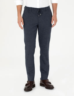Lacivert Ekstra Slim Fit _izgili Kuma_ Pantolon