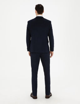 Lacivert Slim Fit Tak_m Elbise