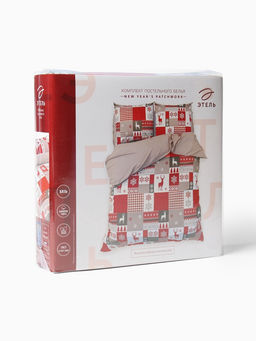Постельное бельё евро «Этель» New Year's patchwork, бязь