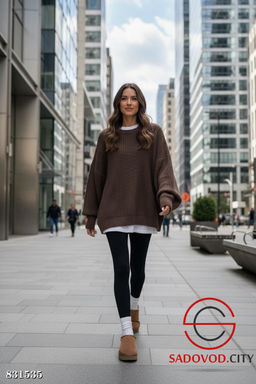 Свитер вязаный однотонный