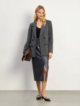 EMKA / Двубортный жакет с замшевой вставкой