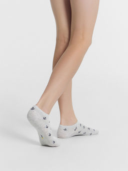 Носки детские мультипак (3 пары) серые с рисунком в виде морских якорей и полосок - Mark formelle фото 2