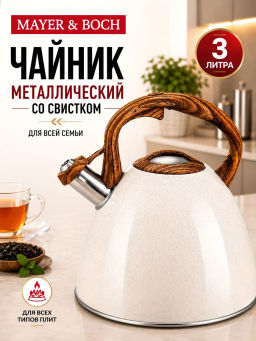 40651 Чайник 3 л со свистком нерж MB (х12)