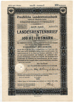 Облигация 4,5% 100 рейхсмарок 1939 года Германия