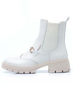 01-5253-2 WHITE Ботинки демисезонные женские (искусственная кожа, байка)