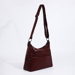 Сумка-мешок на молнии цвет бордовый - Simaland фото 5