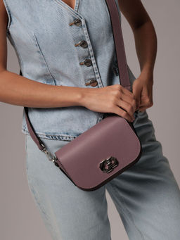 Сумка на плечо кросс-боди Deboro 30879 лиловая тень