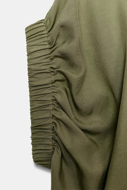 CAMISA MANGA DRAPEADA / Khaki claro - Zara фото 8