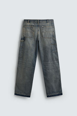 JEANS BOLSILLO CARPINTERO LAVADO / Azul / Verde - Zara фото 8