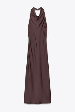 CONTRAST TRIM SATIN MIDI DRESS - Zara фото 4