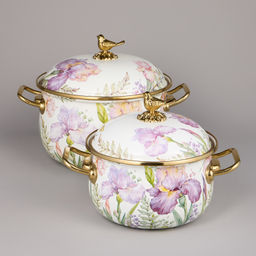 НАБОР КАСТРЮЛЬ AGNESS ЭМАЛИРОВАННЫХ СЕРИЯ IRISES, 4ПР. 2,1Л И 3,8Л