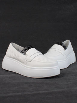 03-SD13-1D WHITE Полуботинки женские (натуральная кожа)