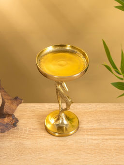 Подсвечник «Зимняя сказка», 10×10×17.5 см, алюминий, золотой