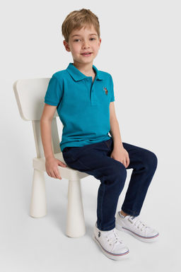Erkek _ocuk Petrol Polo Yaka Basic Ti__rt