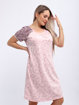 М296 сорочка Карина(цветы на розовом)