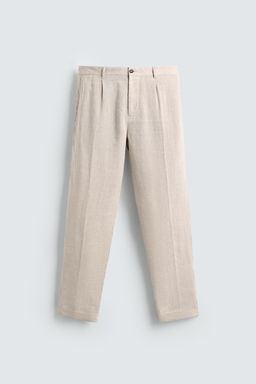 100% LINEN SUIT TROUSERS - Zara фото 17