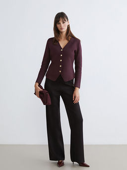 V Yaka Kad?n Triko H?rka