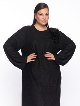 Черное платье с люрексом PP51727BLK01 - Артесса фото 9