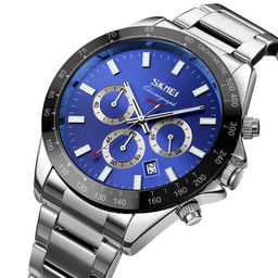 Часы наручные Skmei мужские кварцевые 9259silver-blue
