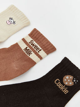 Bask?l? Kad?n Soket ?orap 3l?