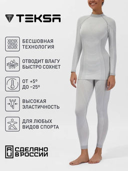 TEKSA WTLP 004 + термофуфайка WTLS 004 Комплект женский термокальсоны white-yellow