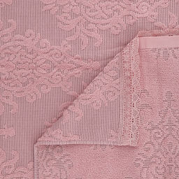 Полотенце махровое "Династия" 70х140см, хлопок 100%, ажурный кант, розовый (Китай)