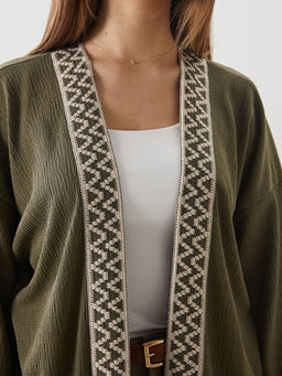 ?al Yaka Desenli Oversize Kad?n H?rka