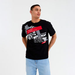 Футболка мужская MINAKU цвет черный, р-р 52