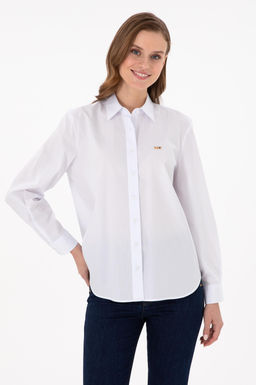 Женская белая рубашка с длинным рукавом Дополнительная скидка 11% в корзине