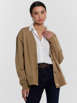 Кардиган женский бежевый охра 172114