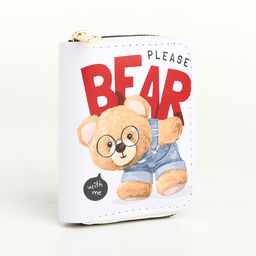 Кошелёк на молнии BEAR, маленький, белый