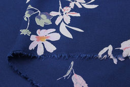 Штапель Премиум Цветочная пьеса на темно-синем, ВИД2, СОРТ2, ш.1.43м, вискоза-100%, 120гр/м.кв - Купава фото 10