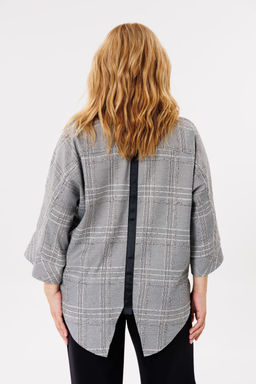 Блуза Michel Chic 788-Р серый. клетка  фото 5