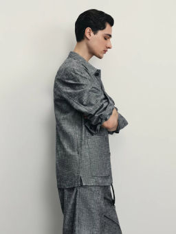 Рубашка овершот со льном / Zarina  фото 3