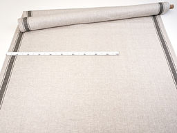 Льняной жаккард "Черная полоска" цв.натуральный, ш.1.5м, лен-100%, 170гр/м.кв