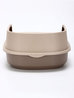 Лоток для кошек "Фур-Мур", 48×35.5 см, с высоким бортом, с совком, покрытие Soft-touch, цвет капучино