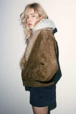 100% SHEEPSKIN SUEDE LEATHER JACKET - Zara фото 14