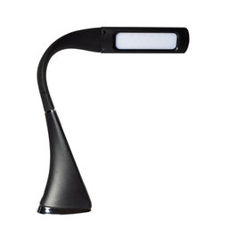 TLD-542 Black/LED/300Lm/5000K/Dimmer Светильник настольный c часами, календарем, термометром, 5W. Сенсорный выключатель. Черный (стилизован под кожу). TM Uniel.