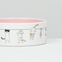 Миска керамическая Весёлые котики 300 мл 12.54.5 см, бежево-белая - Пижон фото 5