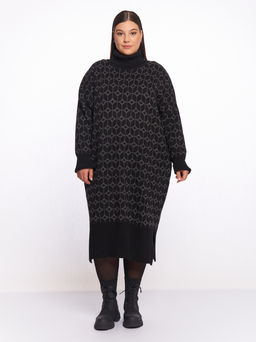 Длинное вязаное платье PP90966BLK01