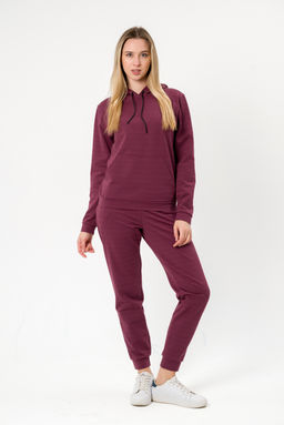 Костюм женский из худи и брюк из футера Кроссфит-2 брусника