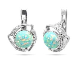 Серьги из серебра опал, Ю-Панама